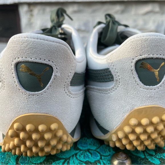 Puma Men's Whirlwind Classic Marshmallow- Thyme White and Green Sneakers - Picture 12 of 12